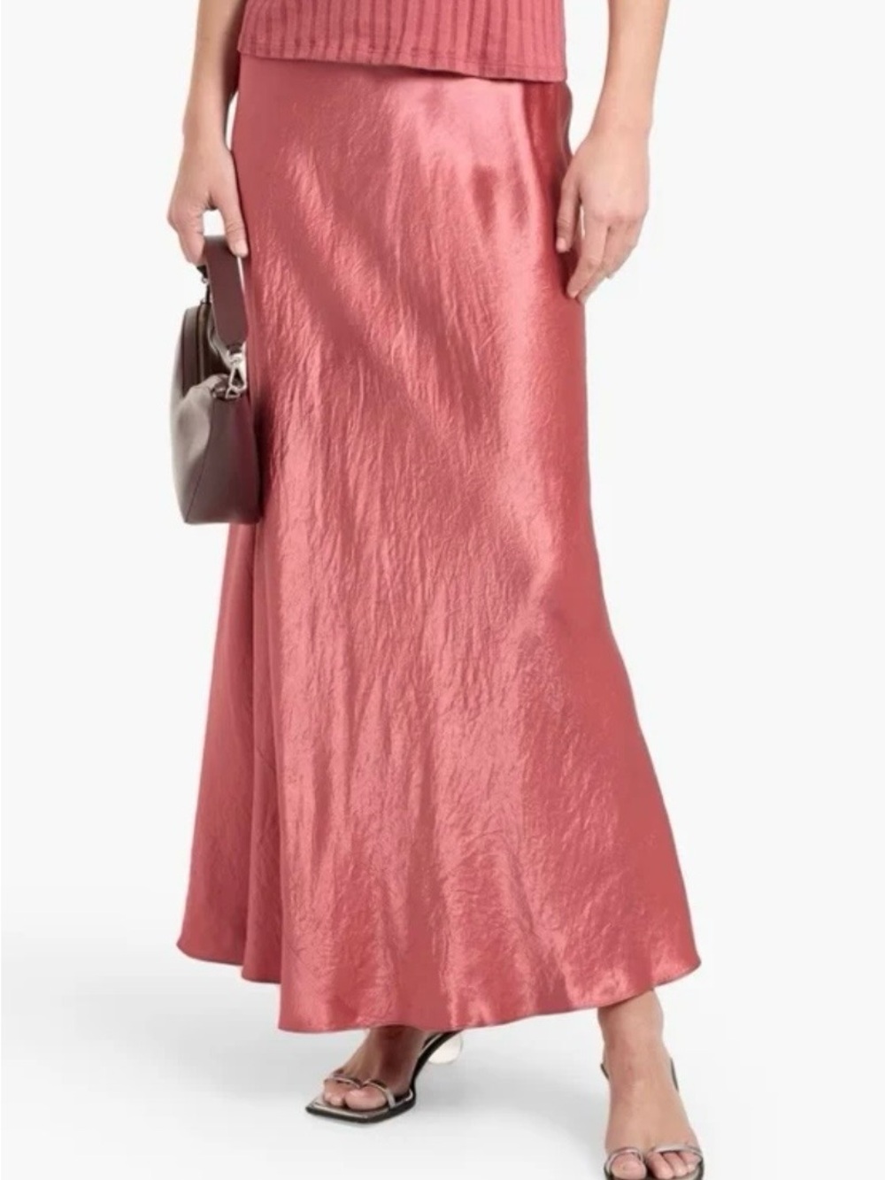 Vince Satin Midi Slip Skirt in Dusty Rose size S - Picture 14 of 14